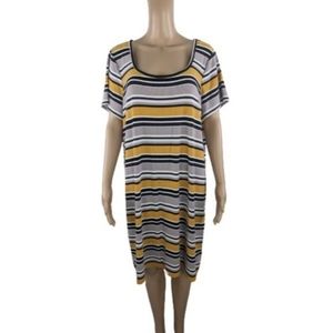 Torrid Yellow Multi Stripe Rib T-Shirt Dress 2